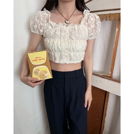 Vintage mini floral lace tops