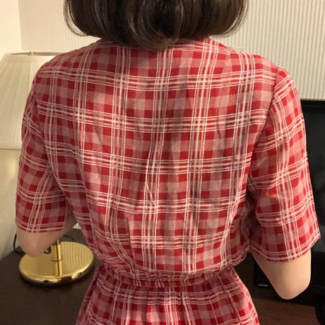 red check lovely one-piece