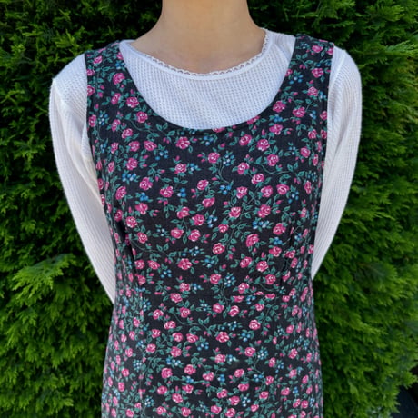 Vintage pink rose garden one-piece