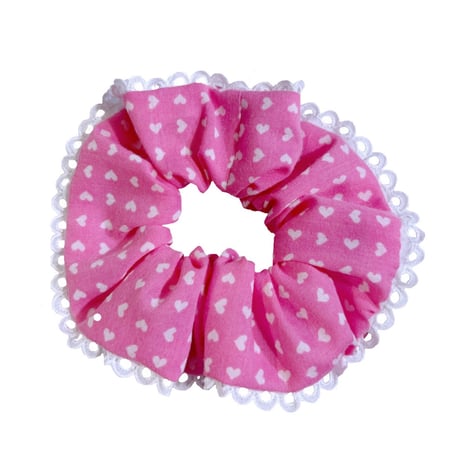 Vintage chou chou<pink heart pattern mini frill>