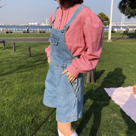 Denim mini overalls