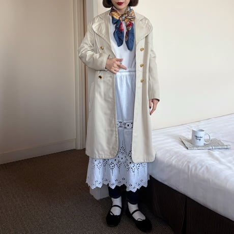 Vintage gold button trench coat