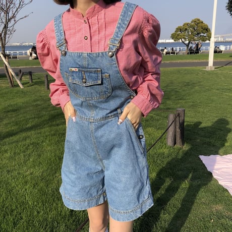 Denim mini overalls