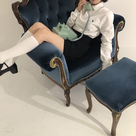 Used polo shirt white<long sleeve>