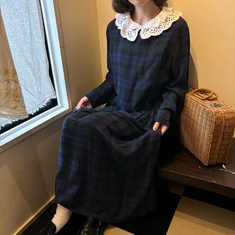 Vintage tartan check one-piece