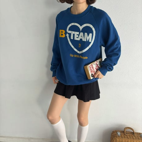 Vintage blue heart & back print sweat