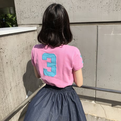 【Used polo shirt】『3』vivid pink