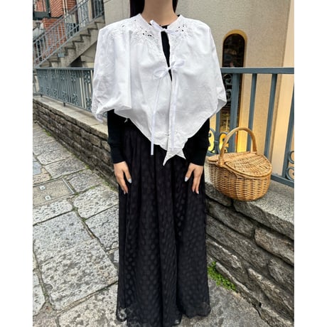 Vintage white embroidery cape