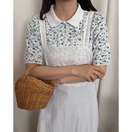 Vintage floral pattern polo shirt
