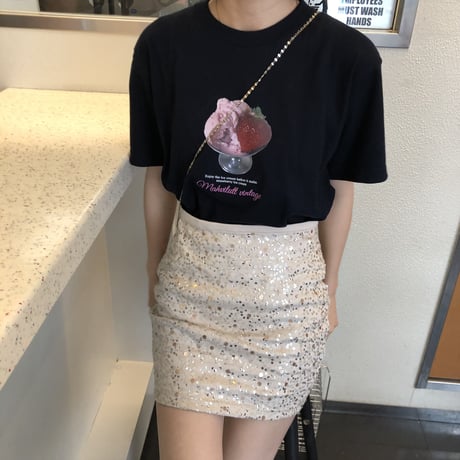 strawberry ice cream T <navy>