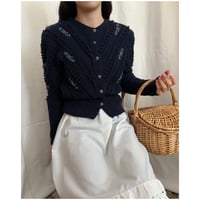 Vintage floral embroidery cardigan