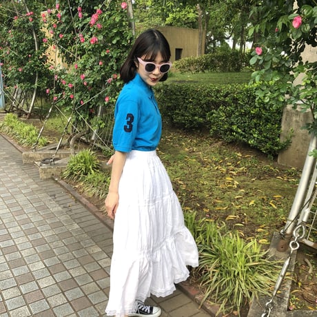 【Used polo shirt】american blue
