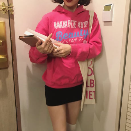 vivid pink hoodie