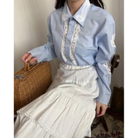 Vintage blue lace design shirt