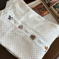 Vintage toy embroidery dot shirt