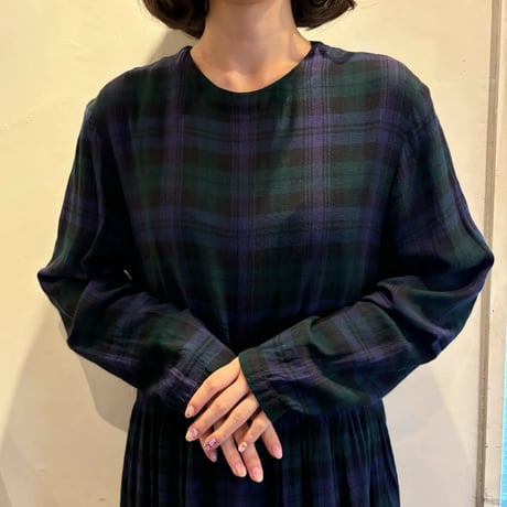Vintage tartan check one-piece