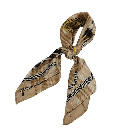 Vintage scarf 【 leopard×heart】