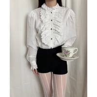 Vintage heart button frill blouse