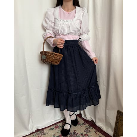 Vintage candy sleeve lace tyrol blouse