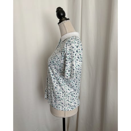 Vintage floral pattern polo shirt
