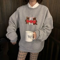 Vintage heart bear gray sweat