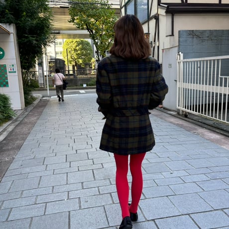 Vintage British check wool coat