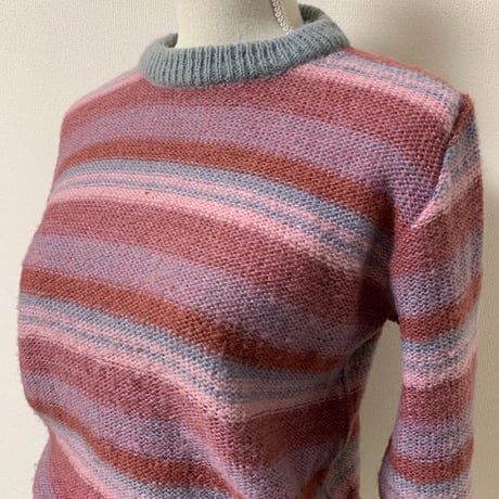 Berry color stripe knit