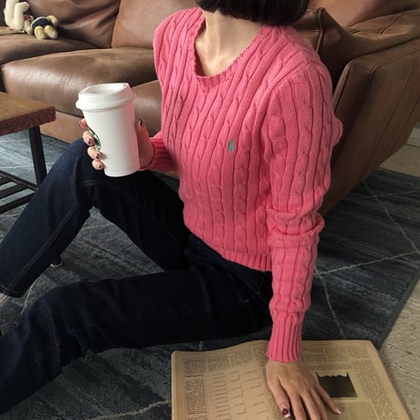 Used polo lovely pink knit