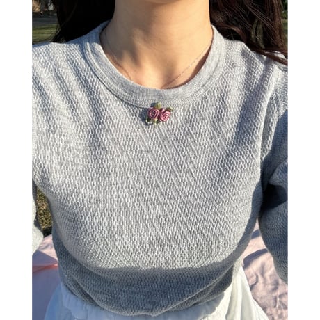 Vintage rose gray thermal tops(remake)