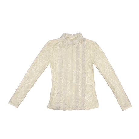 Floral lace cream blouse