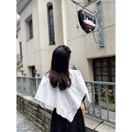 Vintage white embroidery cape