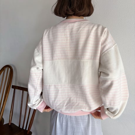 Vintage baby pink stripe sweat