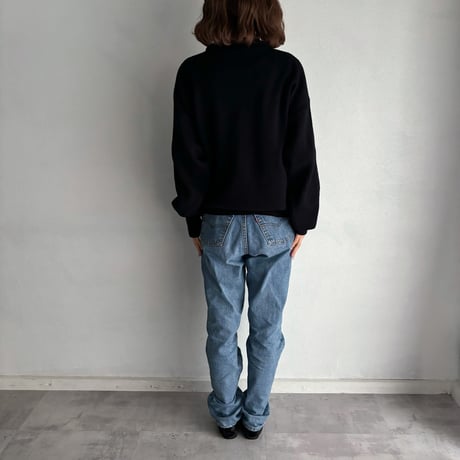 Vinvage parts harf zipper knit