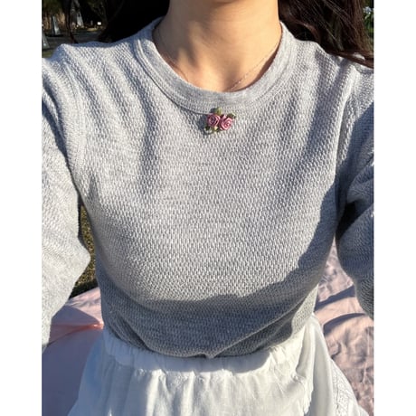 Vintage rose gray thermal tops(remake)
