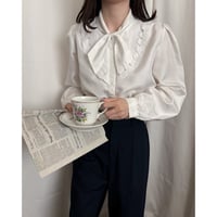 Vintage white bow tie blouse
