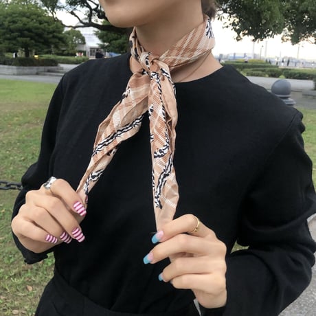 Vintage scarf 【 leopard×heart】