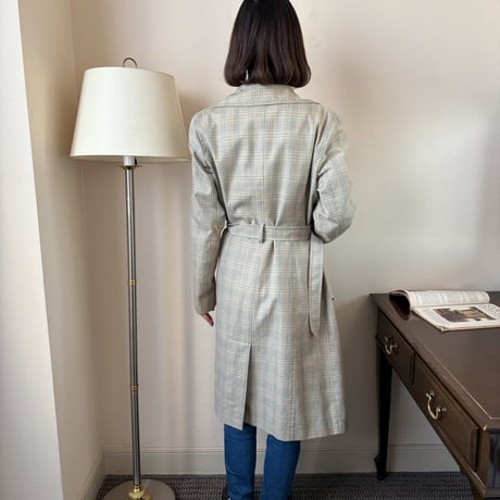 Vintage glen check trench coat