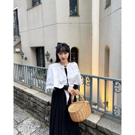 Vintage white embroidery cape