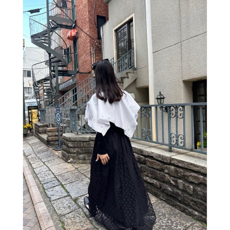 Vintage white embroidery cape