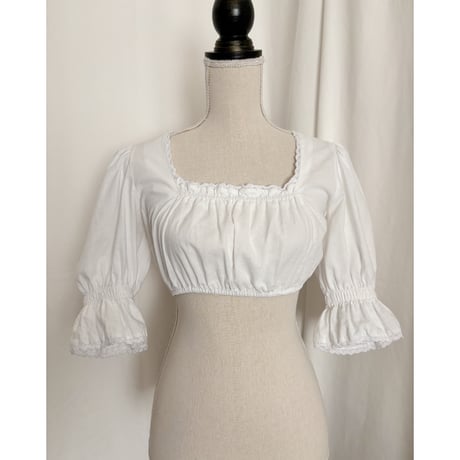 Vintage candy sleeve lace tyrol blouse