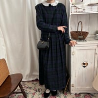 Vintage tartan check one-piece