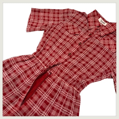 red check lovely one-piece