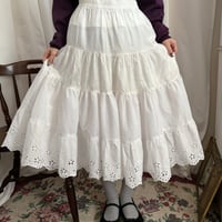 Vintage cotton lace white skirt