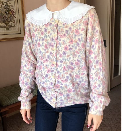 Vintage french floral pattern cardigan