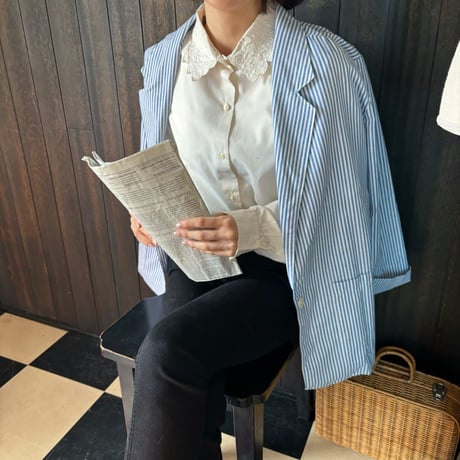 Vintage USA blue stripe spring jacket