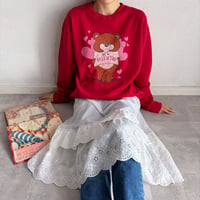 Vintage Valentine bear print red sweat