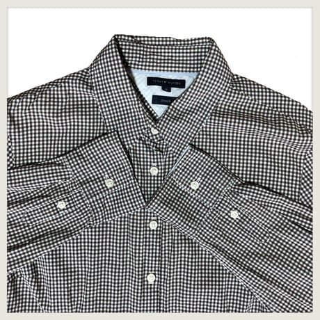 brown ginghamcheck shirt