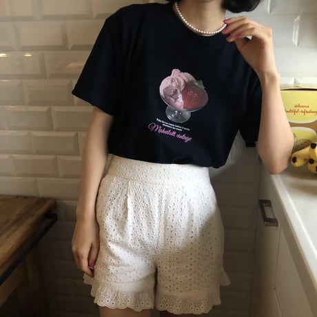 strawberry ice cream T <navy>
