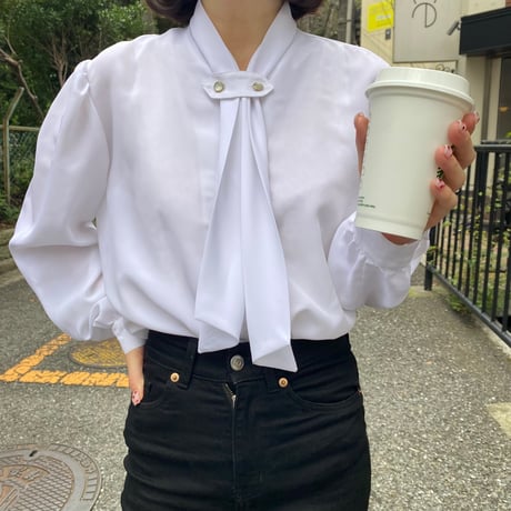 Vintage scarf tie blouse