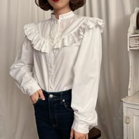Vintage girly lace frill blouse